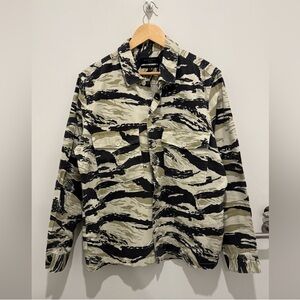 All Saints Black and Tan Patterned Shirt Jacket - Worn Once